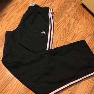 Adidas pink track basketball windbreaker pants